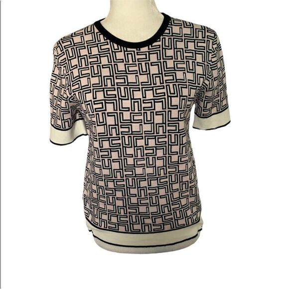 Les Copains Pink Logo Wool Sweater | Size 6 - Picture 8 of 12